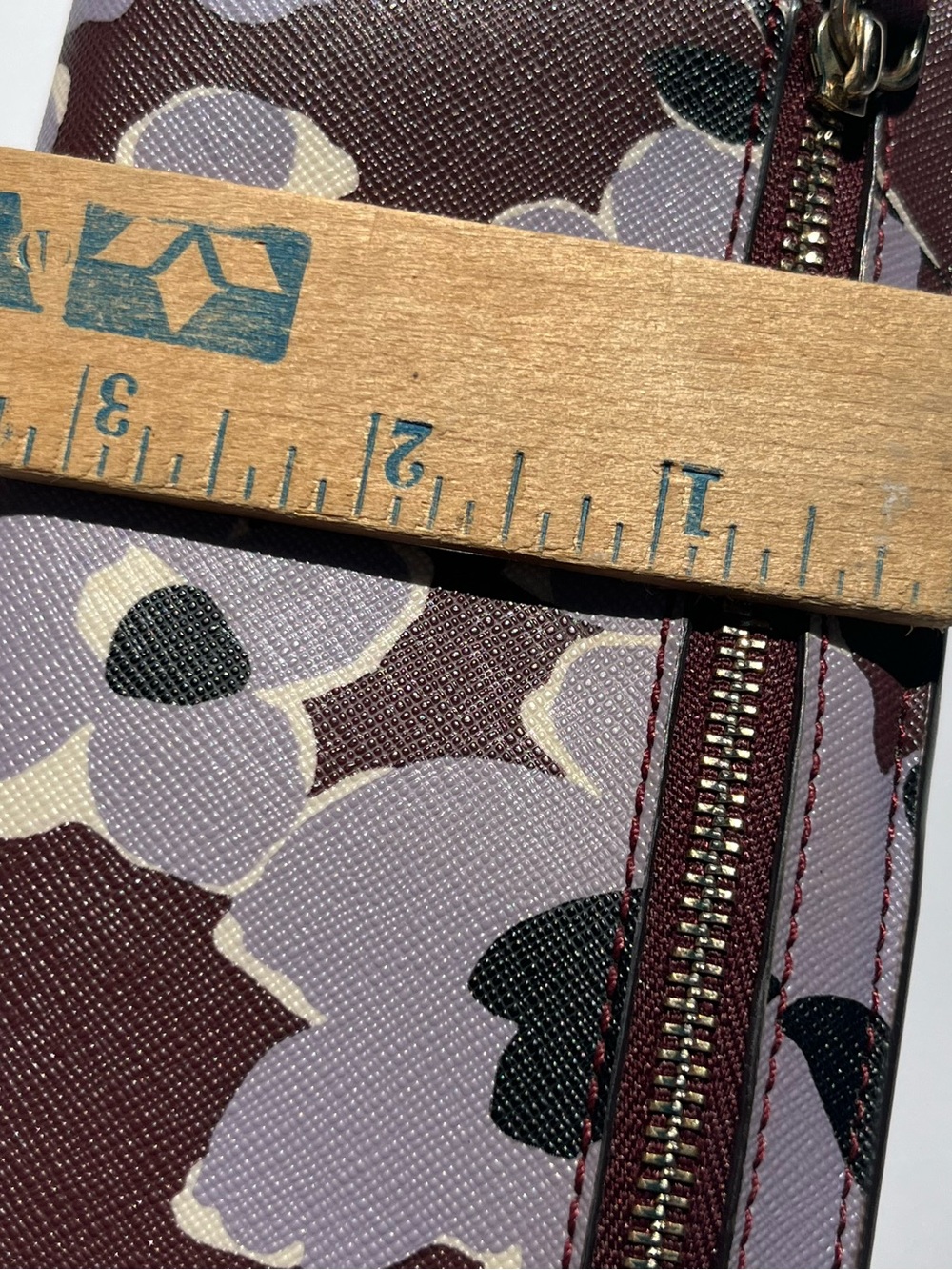 Kate Spade NY Cameron Floral Bouquet Bifold Wallet Snap brown purple floral - Picture 6 of 16